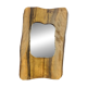Brutalist olive wood mirror, vintage