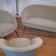 Armchair cocktail shell round 50 years 60 gray green