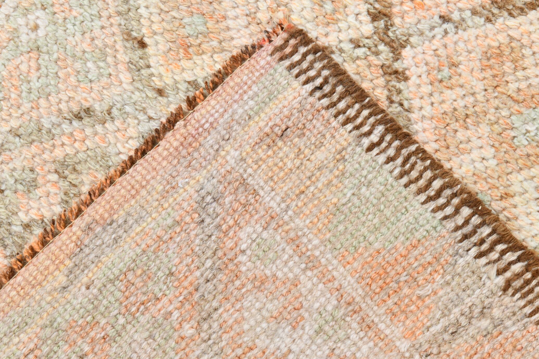 3x12 Turkish Cream & Brown Vintage Runner Rug, 79x366Cm