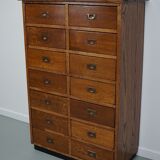 English Oak Apothecary / Filing Cabinet Campaign Style, 1930s