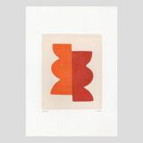 Duo of abstract paintings on paper - paintings signed Eawy