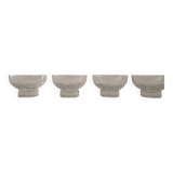 4 coupelles en verre sculpté
