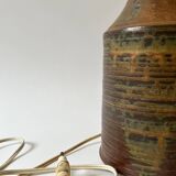 Lampe en céramique grès pyrité et signée Blanot, France 1970