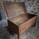 Antique French flour chest in oak – 19th-century farmhouse side table