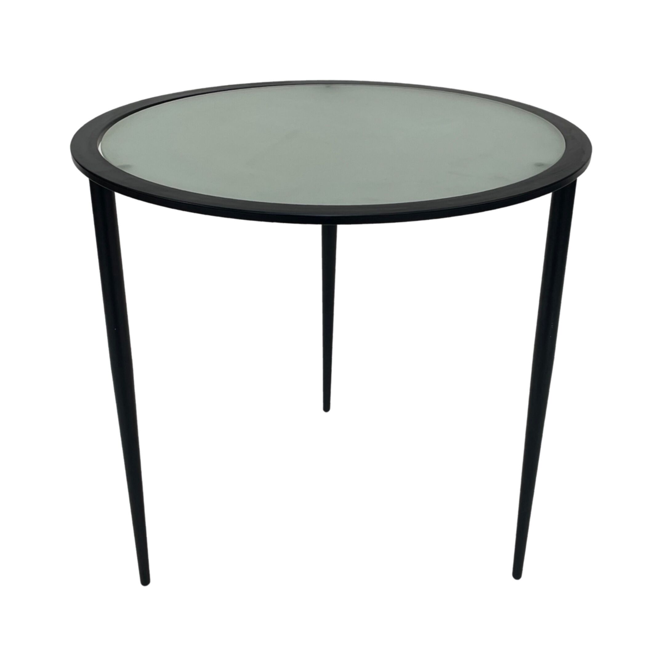 Vintage side table 80s metal and glass