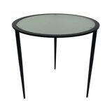 Table d’appoint vintage métal et verre des années 80
