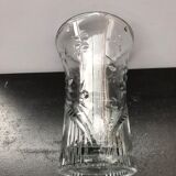 Designer molded glass vase with vintage cherry decor