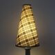 Vintage table lamp in bluish grey ceramic – Conical lampshade in Scottish tartan – 1970s/80s