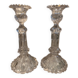 Pair of cut glass candlesticks – Napoleon III period