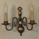 Pair French Vintage Age Bronze Effect Metal Flemsh Style Double Wall Lights 5092