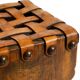 Beautiful 1940s oak stool with a seat made of leather straps