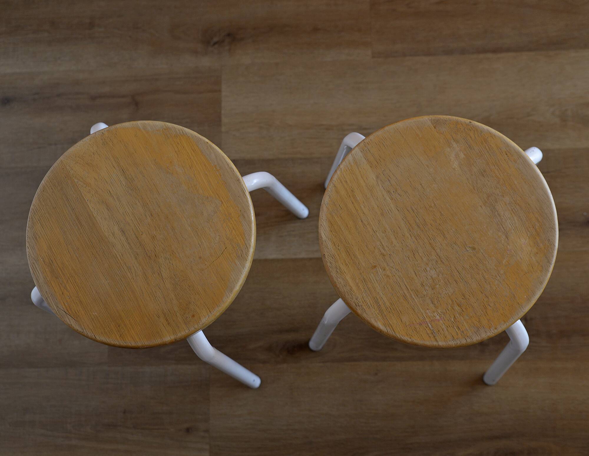Pair of Vintage Stackable Stools Mid Century Modern Space Age Plant Stand