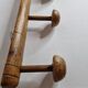 Portemanteau mural 1900 en bois tourné à l'imitation du bambou, 6 patères, 86 cm