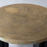 Table basse en laiton gravé par Christian Krekels, Belgique, 1990