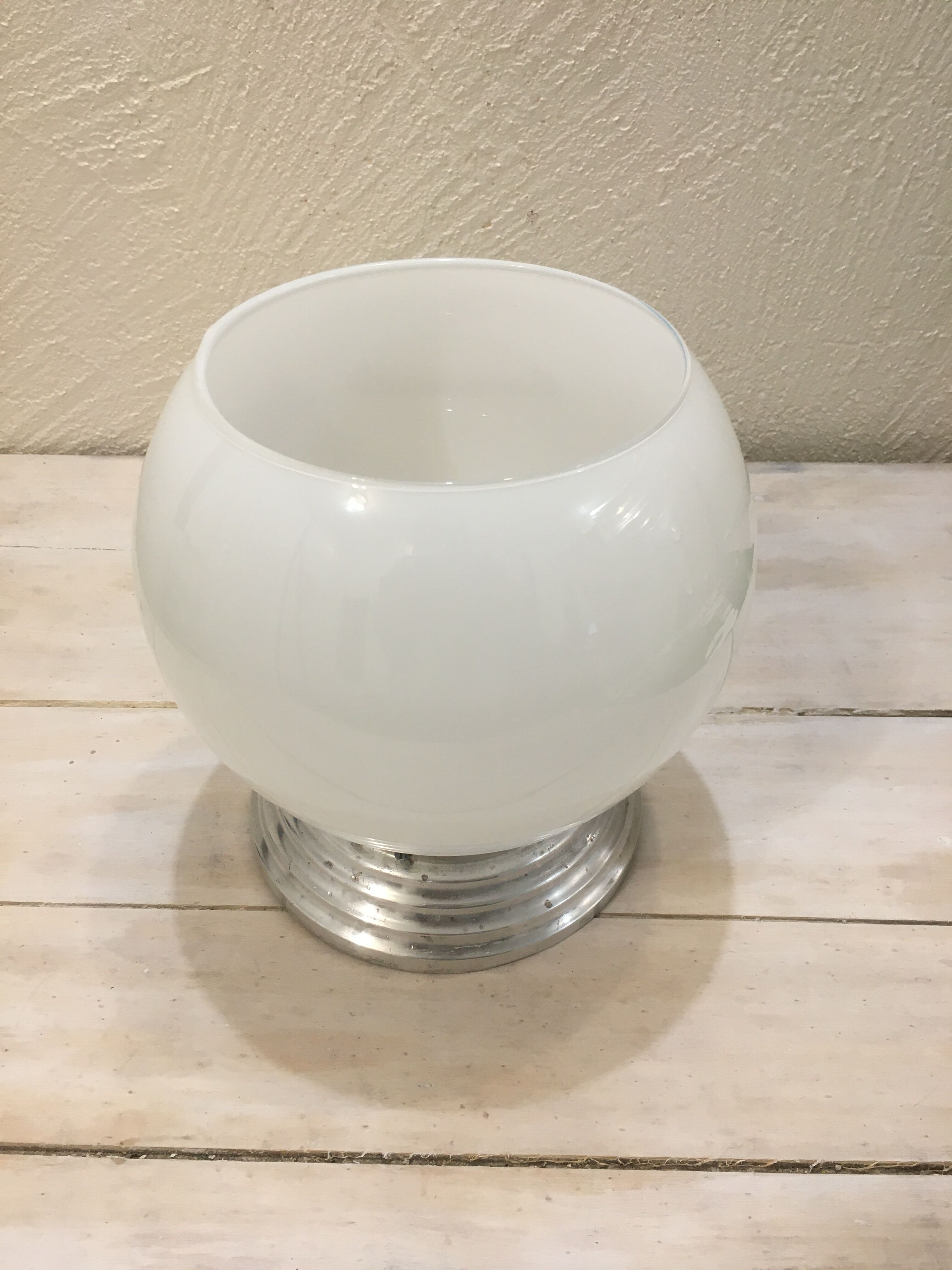 White glass globe ceiling light