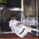 Carafe à whisky carrée vintage du milieu du siècle en cristal au plomb