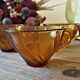 4 cups vereco amber glass with twists