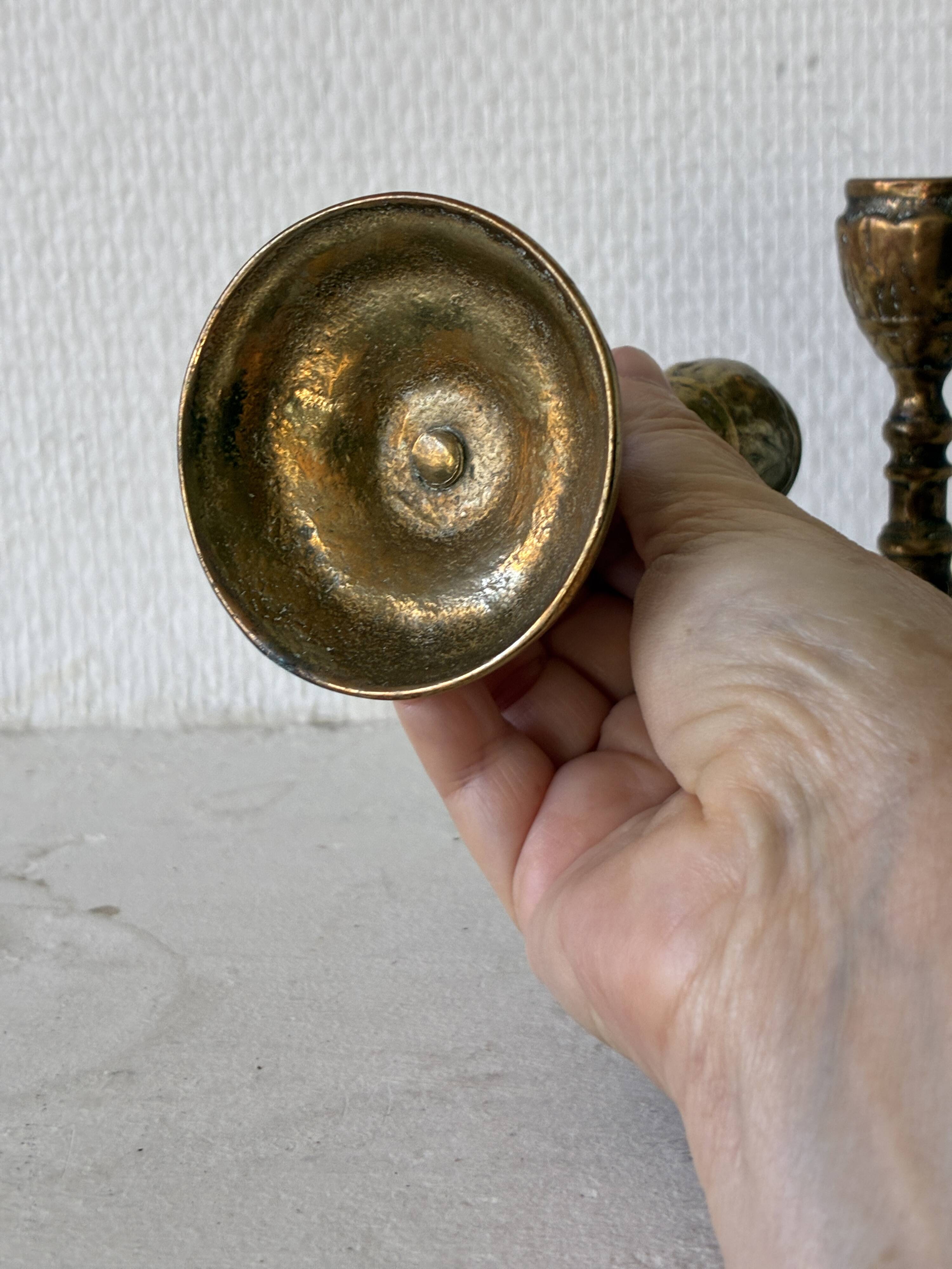 Pair of bronze candlesticks