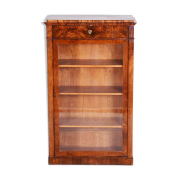Biedermeier Display Bookcase, Walnut, Czech, 1830s