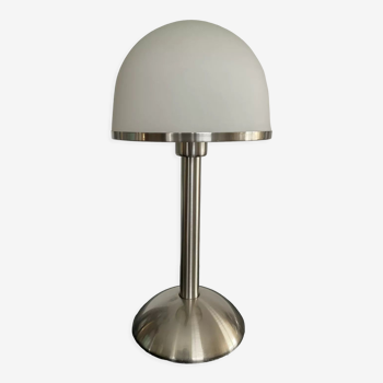 Lampe champignon design en opaline et métal