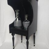 Table d'appoint ou de chevet en bois/ console range-vinyles. Vintage.