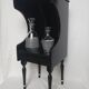 Wooden side or bedside table/vinyl storage console. Vintage.