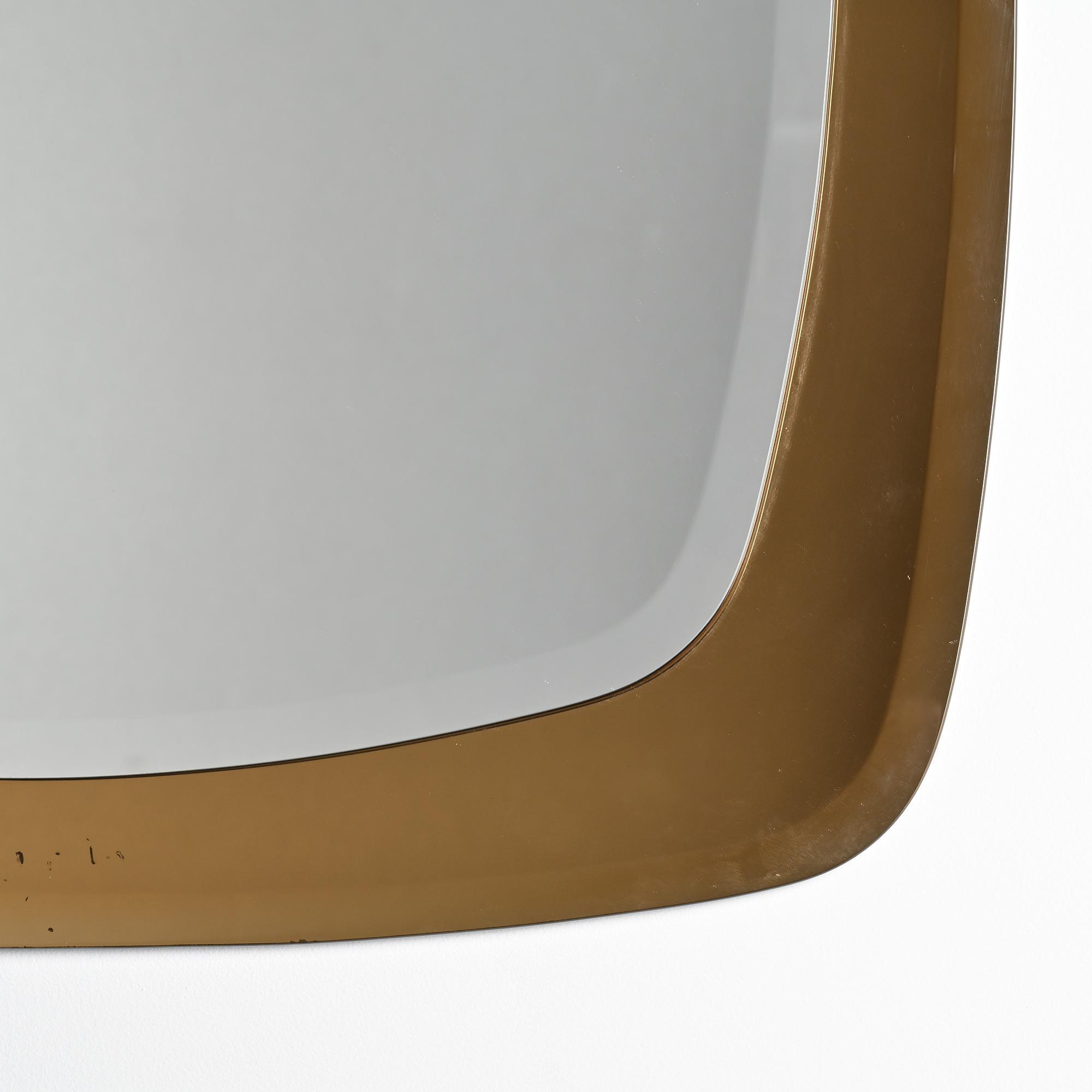 Square smoked glass mirror, Italy, 1970