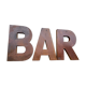 Bar sign in vintage metal letters