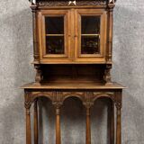 Superb Renaissance style walnut display cabinet circa 1850