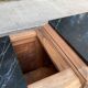 Art Deco sideboard renovated in solid walnut with black marble, 1930.