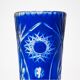 Blue crystal vase, Poland, 1960s