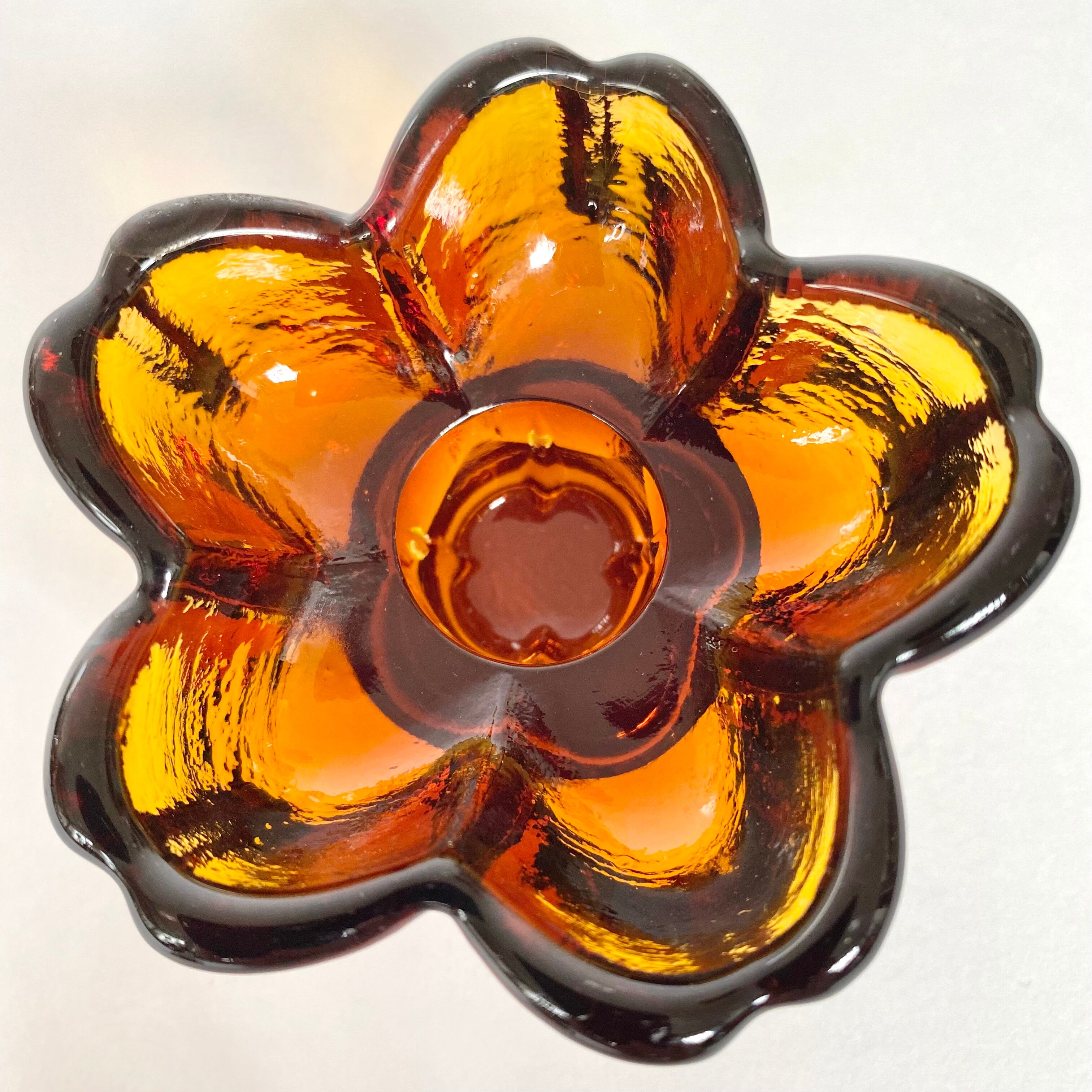 Vintage glass candlesticks from the 70s