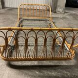 Rattan sofa bed AUDOUX MINNET 60s