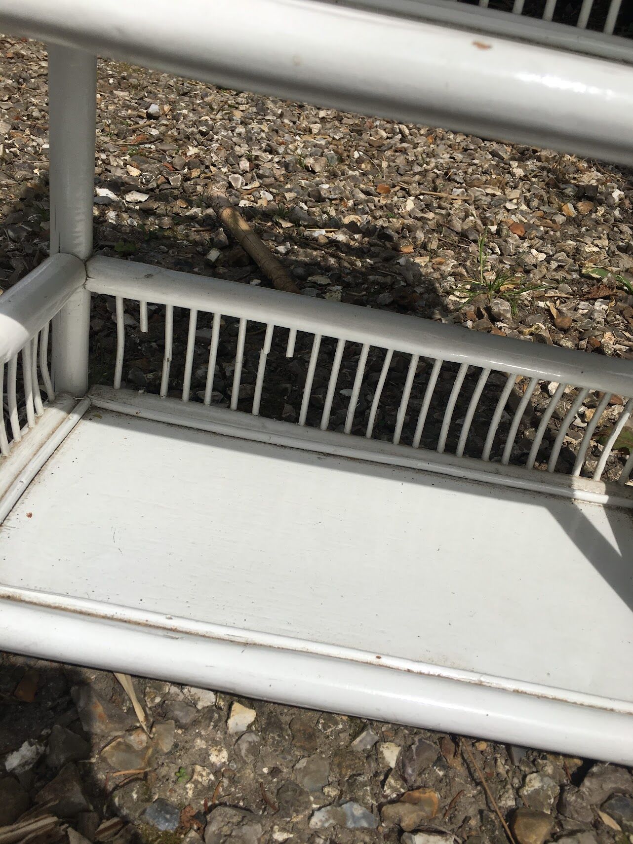 White rattan shelf cabinet