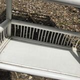 Meuble étagère en rotin blanc