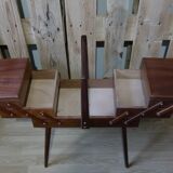 Sewing box in oak and mahogany 1950