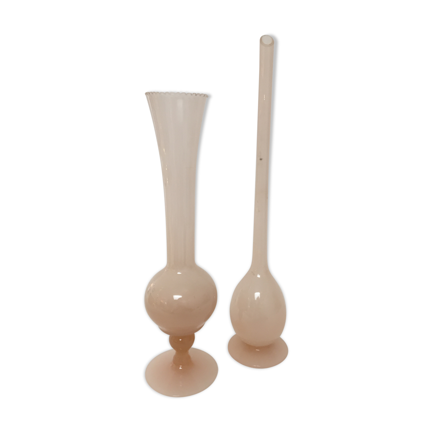 Duo soliflores pink opaline, 1970