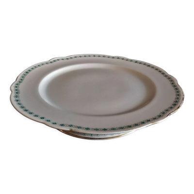 Plat à entremet en porcelaine de Paris vieux Paris décor vert XIXème