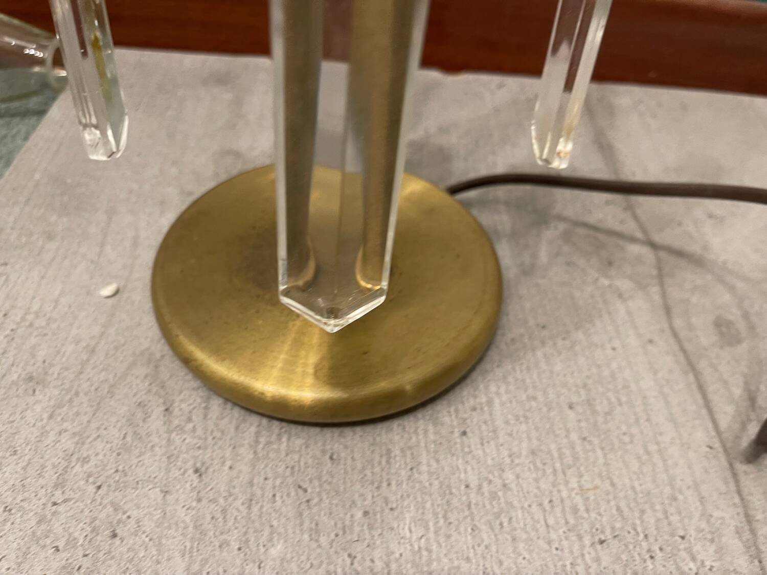 Italian Brass Crystal Table Lamps 1970’s