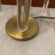Lampes de table italiennes en laiton et cristal des années 1970