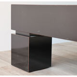 Modernist coffee table in black lacquered wood 1970