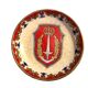 Longwy enamel trinket dish, infantry, 20th century