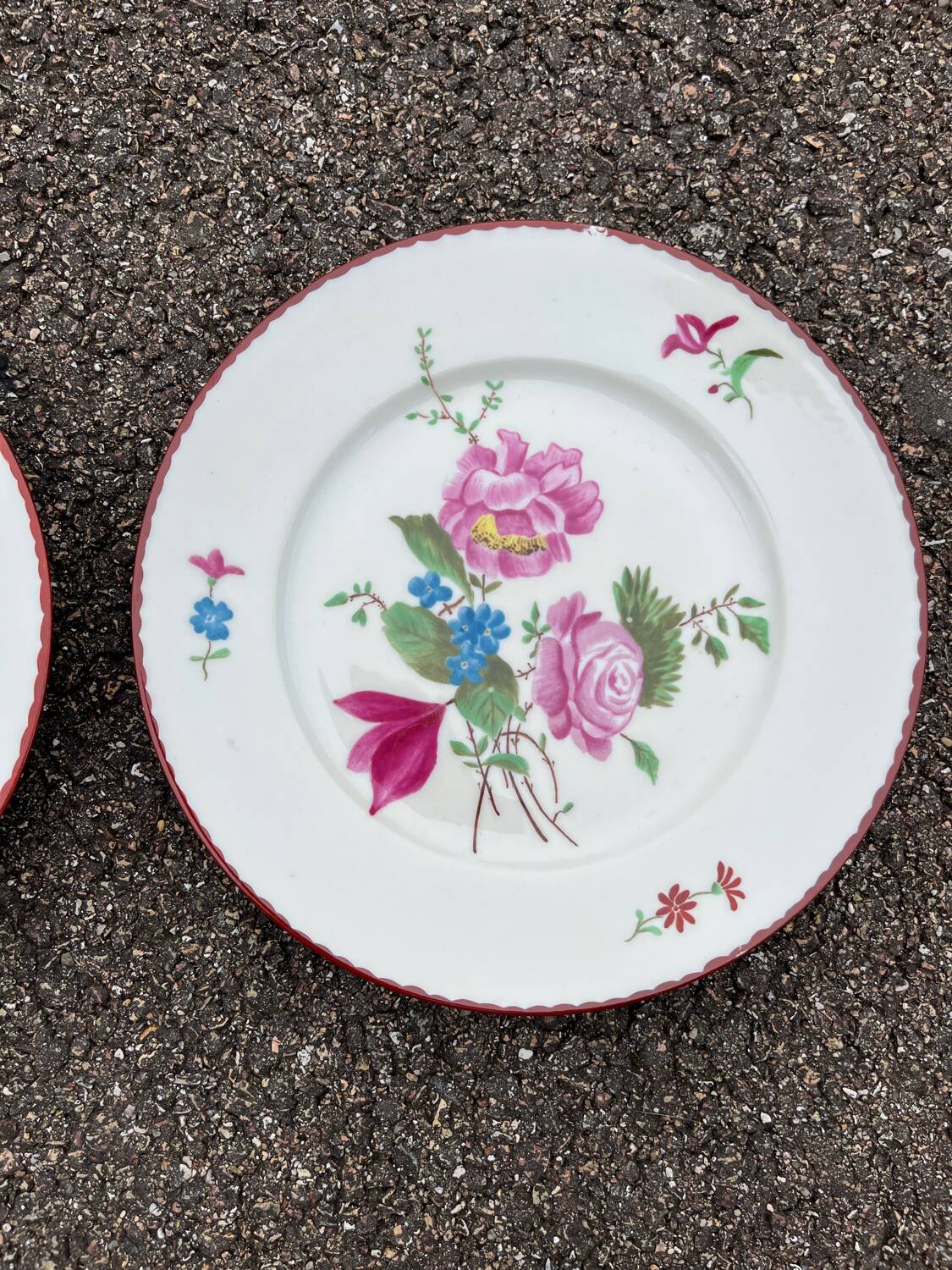Pair of painted and signed Limoges porcelain plates