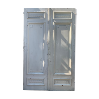 Double Art Deco closet door in patinated fir Xx century