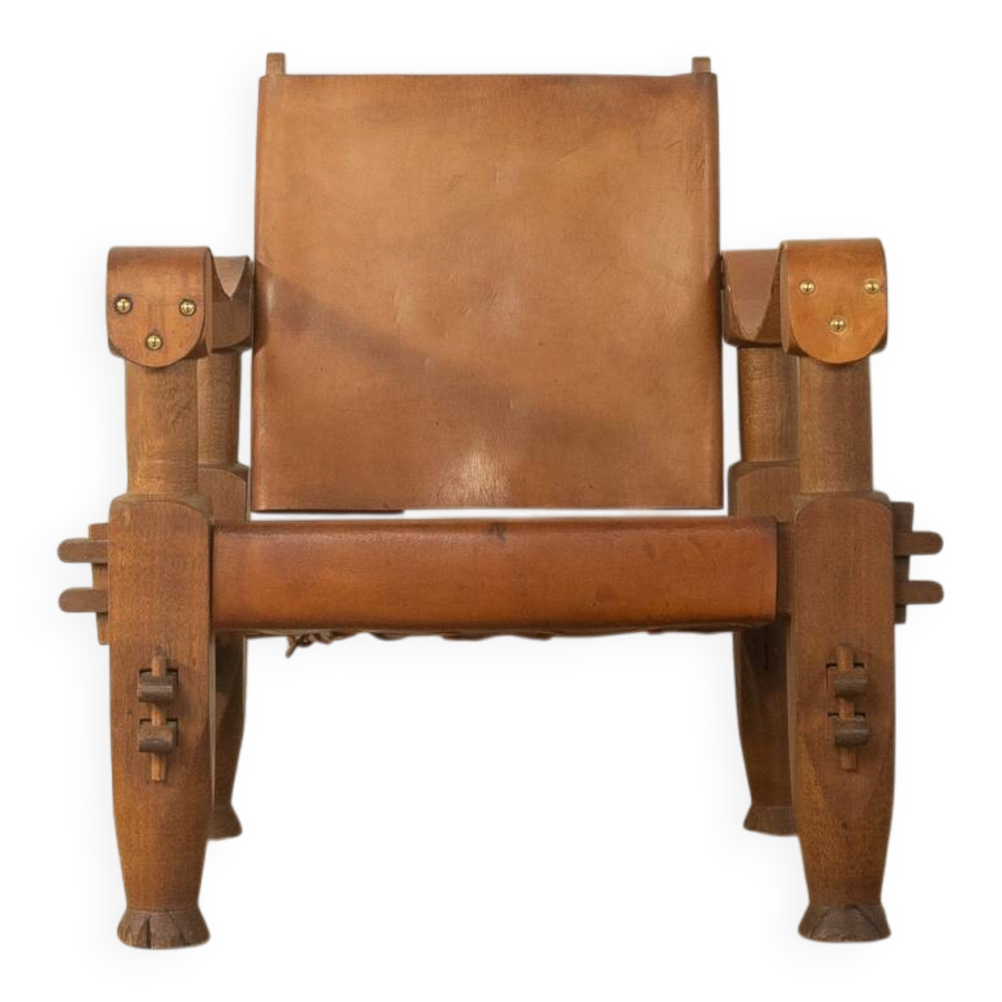 Brutalist Vintage Safari Armchair