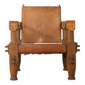 Fauteuil safari vintage brutaliste