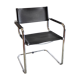 Design chair chrome metal and leather - 80s/90s