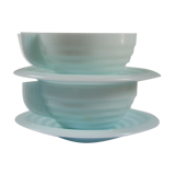 Art Deco blue opaline cups