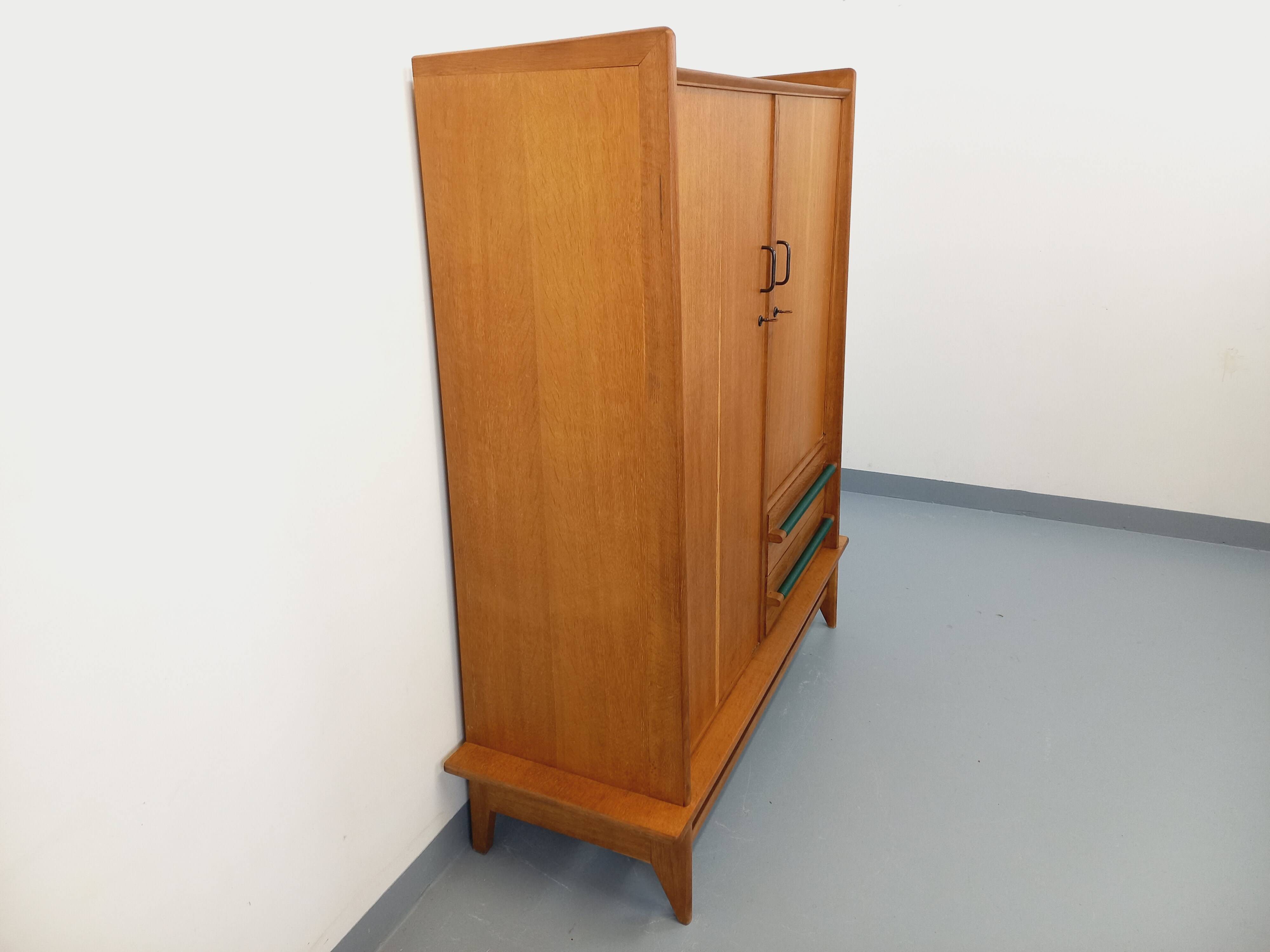 Vintage oak wardrobe from the 50s and 60s.