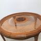 Table basse en bois mérisier et cannage vintage